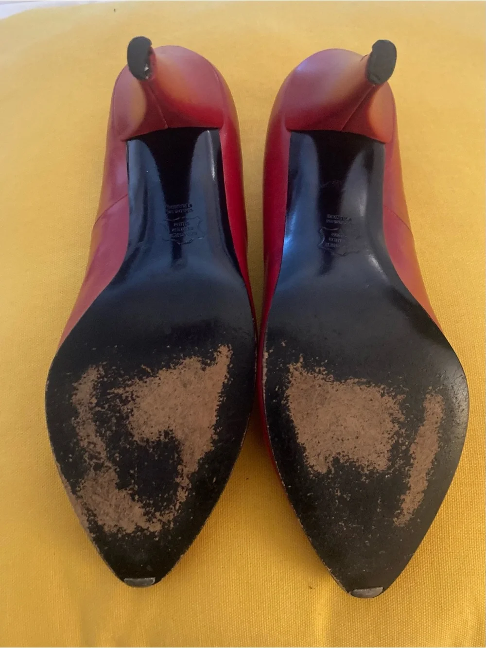 Vintage Charles Jourdan Paris Red Leather Pointed-Toe Pumps, 5.5B Made in France